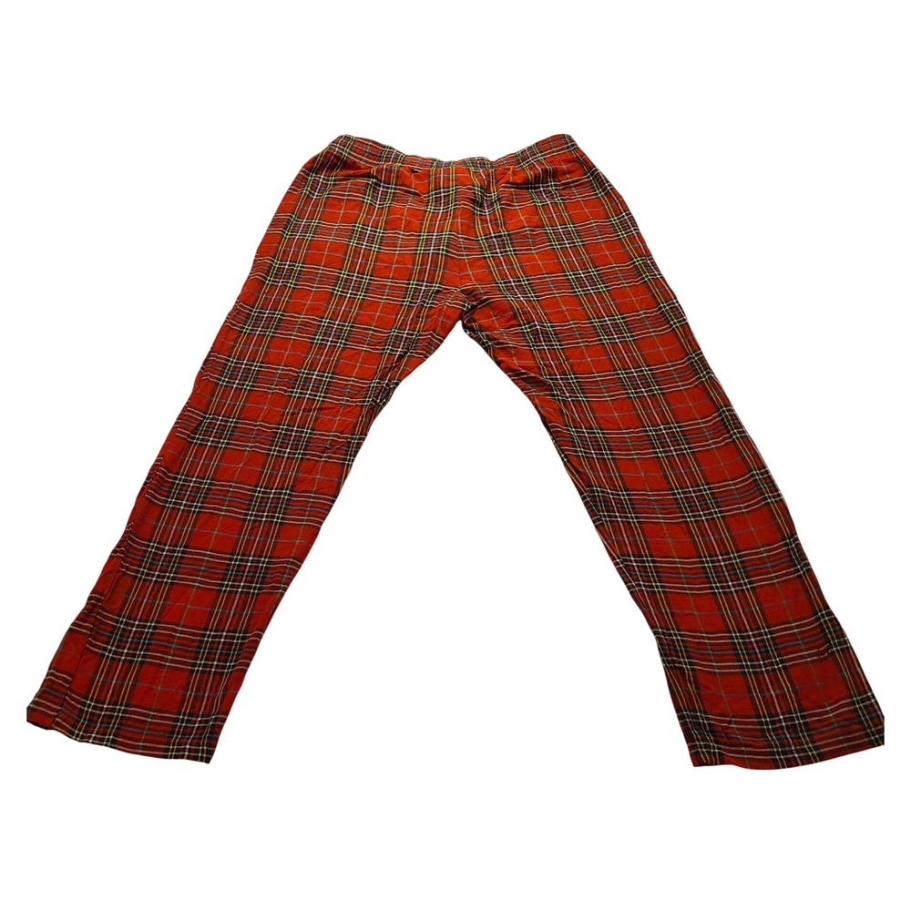 Royal Class Mens large Red Plaid Flannel Pajama Pants Cotton Lounge Sleepwear